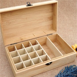 FantasyDay Essential Oil Storage Box Case,Essential Oil Storage Tier,Wooden Organizer Holds 36 Bottles 5 mL, 10 mL and 15mL Sizes,for Travel, Presentation, Nail Polish