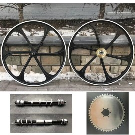 ntnmotorcycle Alum 29" Bike Mag Wheel 100mmx135mm & Flywheel, 44T Sprocket - Motorized Bicycle