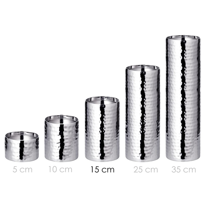 EDZARD Candlestick Agadir, height 5,9 in, stainless steel