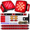Partswcgg 12V Led Utility Trailer Lights Wiring Kit, Square Combination