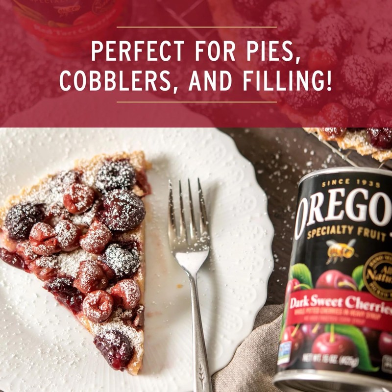Oregon Specialty Fruit, Dark Sweet Cherries, Pitted, All-Natural,15 Ounce (Pack