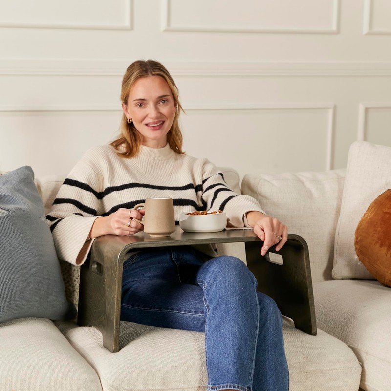 ECR4Kids Bentwood Lap Desk with Handles, Activity Table, Grey Wash