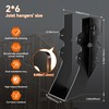 25 Pcs Black 2x6 Joist Hangers for Wood, Rafter Brackets,
