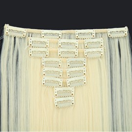 Tess Clip-In Hair Extensions, Like Real Hair, Synthetic Hair Hairpiece, 8 Wefts, 18 Clips, Hair Extensions, Straight