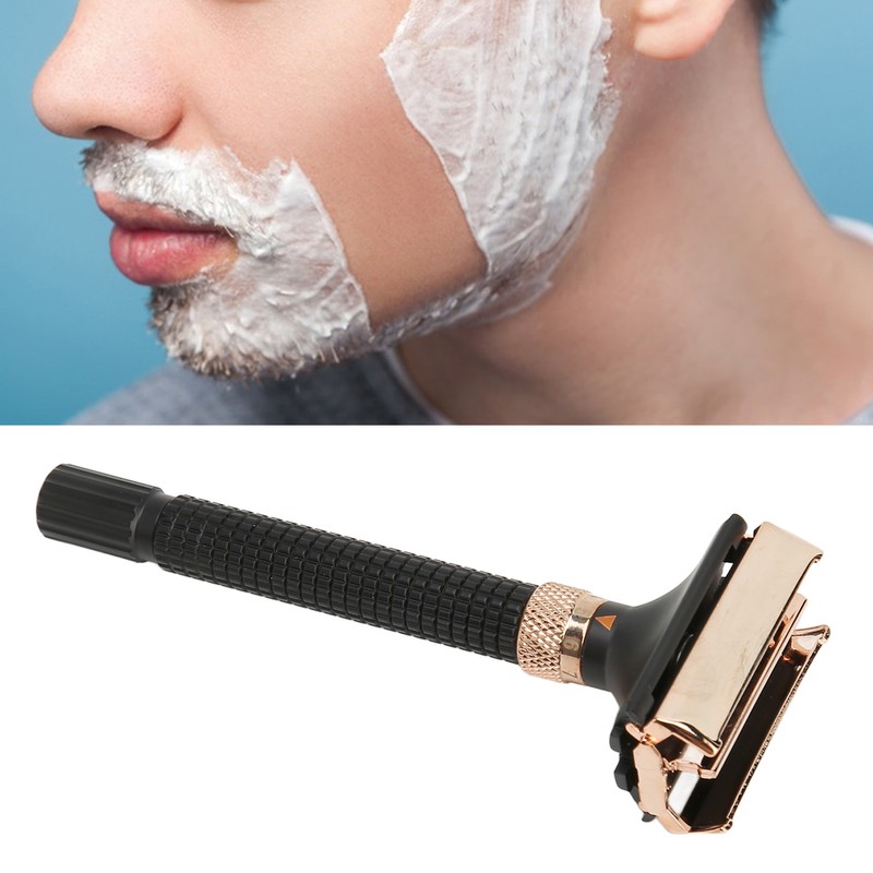 Shaving Handle Metal Safety Double Edge Reusable Shaving Long Handle