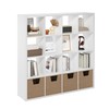 Furinno Cubicle Open Back Decorative Cube Storage Organizer, 16-Cube, White