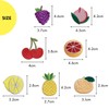 Iron Patch, Embroidery, Fruit, Peach, Applique, Small, 5-Piece Set, Colorful,