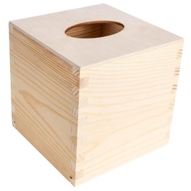 Creative Deco Square Cosmetic Tissue Box Wooden Tissue Box | 13.3 x 13.3 x 13.3 cm | Cosmetic Tissue Box for Tissues | Tissue Box Cosmetic Tissue Dispenser for Decoupage