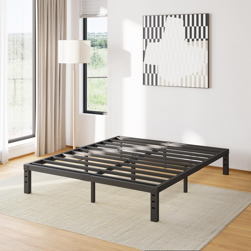 Furnitui 12 Inch High Metal Queen Bed Frame, Platform Bed