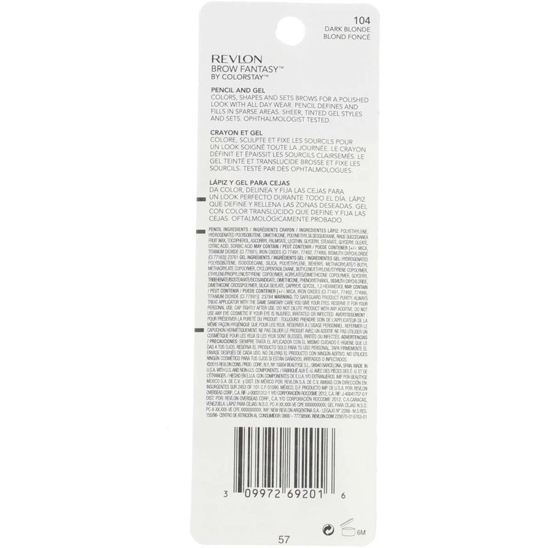 Revlon Brow Fantasy Pencil & Gel, Dark Blonde [104], 0.04