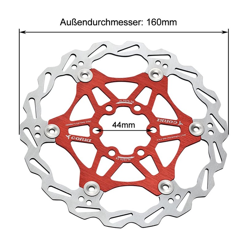 Bynccea 160 mm 180 mm Bicycle Floating Brake Disc with