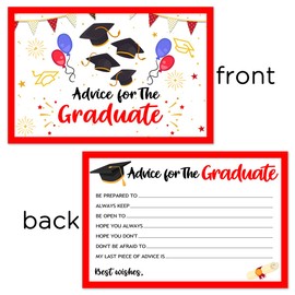 Yangmics Direct 2024 Celebration Graduation Wish Cards, 30PCS Graduation Advice Cards, 2024 College Graduation Party Ideas Activities Supplies, Perfect for Graduation Party (Red)