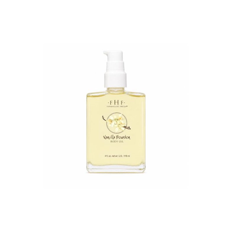 FarmHouse Fresh Vanilla Bourbon Body Oil, Vanilla Bourbon, 4 fl.