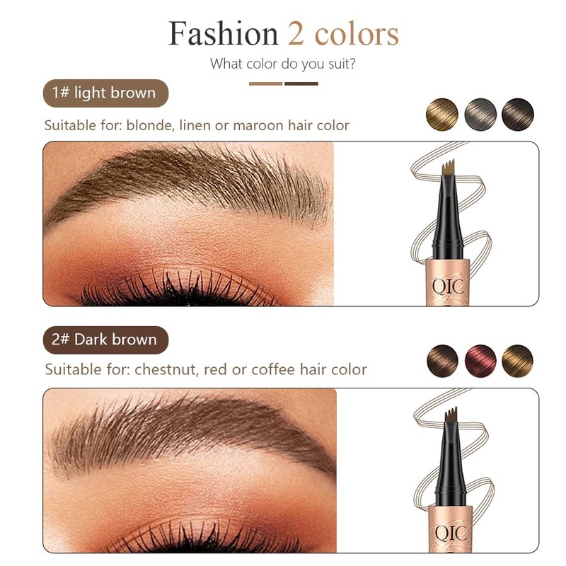 FDEETY Waterproof Light Brown/Dark Brown 3D Magic Eyebrow Pencil with