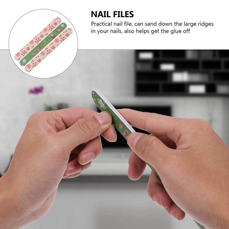 Luxshiny Nail Files Christmas Files Cute Emery Board Manicure Care