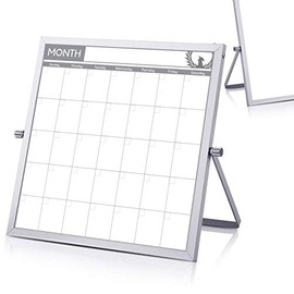 Small Double Sided White Board Calendar - Mini Portable Desktop Dry Erase Board with Stand & Small Monthly Calendar Whiteboard Planner with Reversible to Do List - 10" x 10" - Desk, Office, and Home