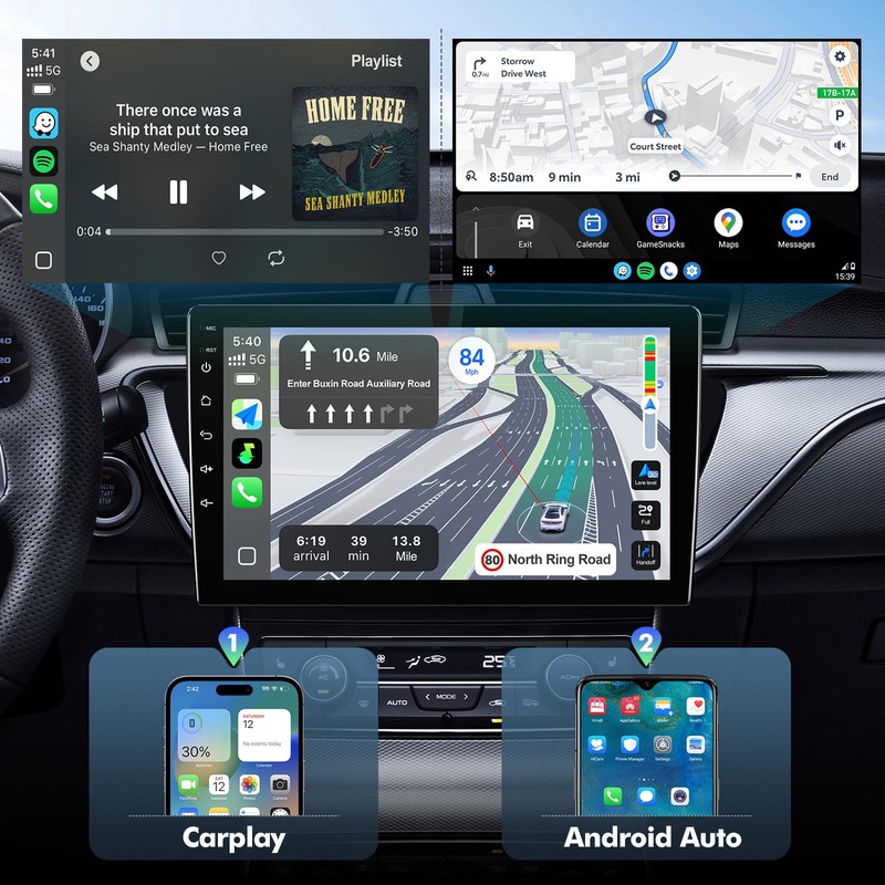 9 Inch IPS Touchscreen Android 14 Car Stereo for Ford