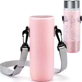 FillTouch Water Bottle Holder Water Bottle Bag Carrier Neoprene Portable Sling Bag Cover Sleeve Case with Strap for Hiking(Pink)