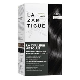 Lazartigue Permanent Haircolour 1.0 I Tinte negro intenso I Sin amoníaco con extractos botánicos y alta concentración de pigmentos I Para todo tipo de cabello I 150 ml