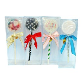 Lollipop Packing Box, Suitable for 4” Length Sticks Lollipop, Chocolate Pop, Individual Pack, 48 Pcs Individual Packing Lollipops Boxes, with Cute Stickers Decoration (Check Video, Size Firstly)