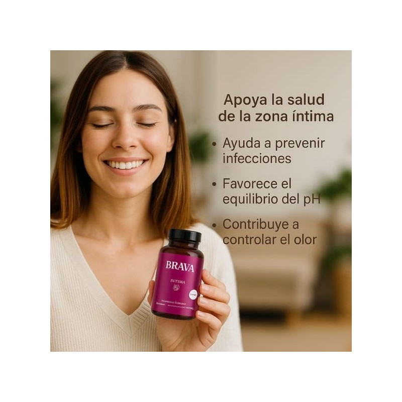 ÍNTIMA BRAVA Probióticos para Mujer con Lactobacillus y Prebióticos, Apoyo