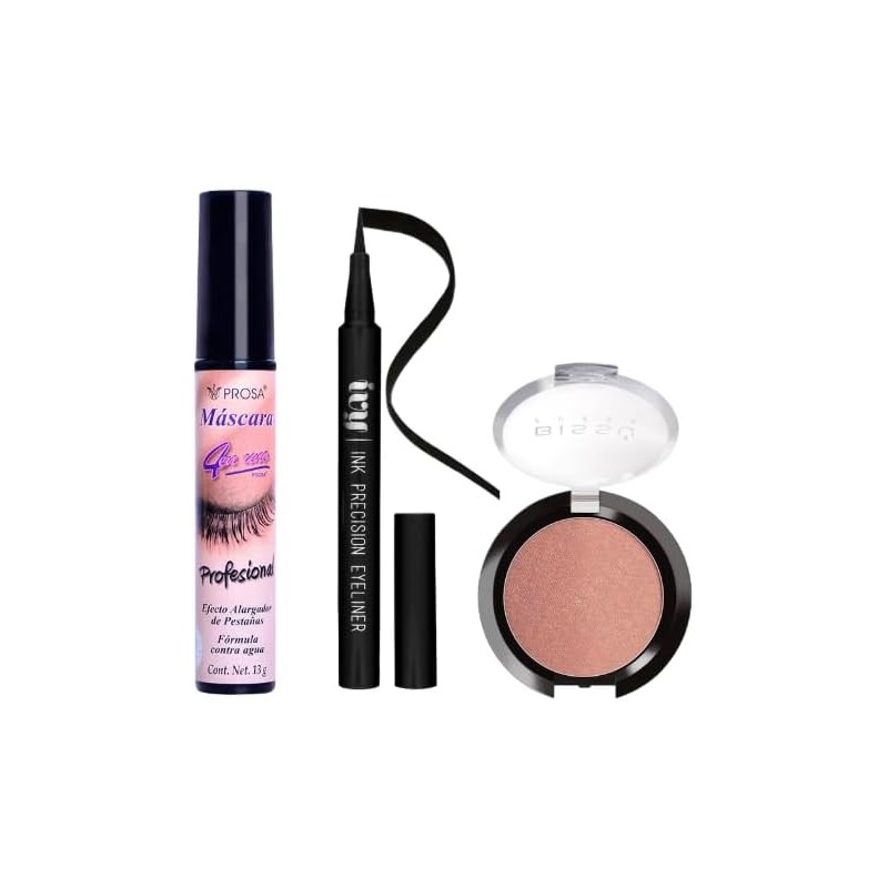 Kit Mascara Profesional Prosa + Plumon Delineador IVY Negro +