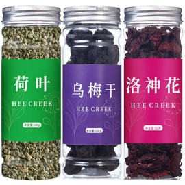 Heixi Omei Gaumei, 4.6 oz (130 g) & Lotus Leaves 4.9 oz (140 g) & 1.8 oz (50 g) Kagano-jin Flower Tea, Ganbai, Natural Cultivation, No Pesticides, Additive-Free