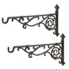 Sungmor Cast Iron Hanging Plant Bracket, 16.5" Large Outdoor Wall
