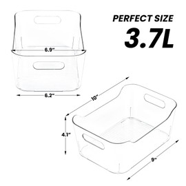 CiWiVOKi Clear Plastic Storage Bins, Set of 12, Multi-Use Organization and Storage Containers for Pantry, Cabinet, Refrigerator, Freezer, Bathroom, Organizer Bins for Home & Kitchen