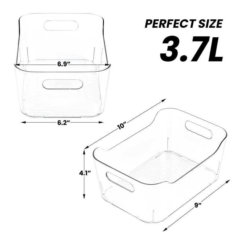 CiWiVOKi Clear Plastic Storage Bins, Set of 12, Multi-Use Organization