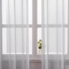 MIULEE Solid Gray Kitchen Sheer Valance Linen Look Window Curtain,Living
