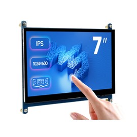 Waveshare 7 inch Display for Raspberry Pi 4 Capacitive Touchscreen HDMI LCD (C) 1024x600 Resolution IPS with 170° View Angle Support All Raspberry Pi/Windows 10/8.1/8/7 PC Monitor