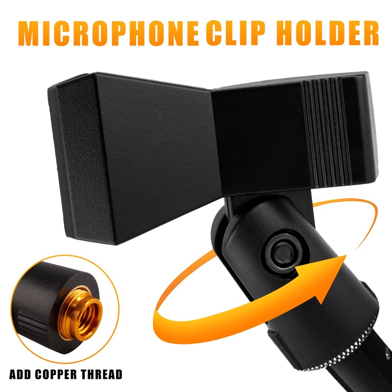 Coufce Universal Microphone Clip Holder, Adjustable Mic Butterfly Clip With
