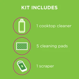Affresh Cooktop Cleaning Kit, Safe for Glass & Ceramic Cooktops, Includes 5 oz cleaner, 5 pads, 1 scraper