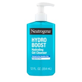 NEUTROGENA Hydro Boost Face Wash, Fragrance Free, Hydrating Facial Cleanser with Hyaluronic Acid, Daily Foaming Face Wash & Makeup Remover, Hypoallergenic Gel Cleanser, 12 fl. oz