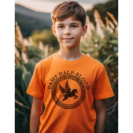 Camp Half Blood Shirt, Unisex Camp Half Blood T-shirts for Men and Women (L, Orange)