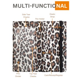 Zreal Checkbook Cover for Men & Women, Premium Vegan Leather Checkbook Holder Slim Wallets for Top & Side Tear Duplicate Checks with RFID Blocking (Light Cheetah)