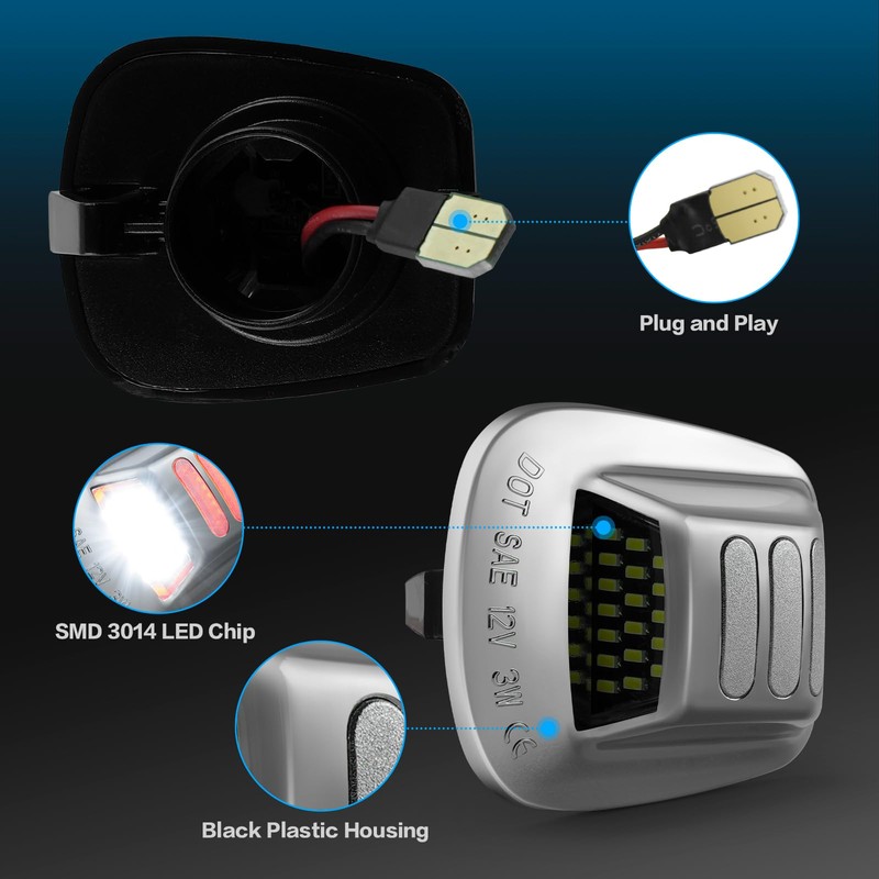 litzland LED License Plate Lights Tag Light Compatible with Dodge