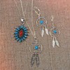 Blue Turquoise Western Jewelry Native American Indian Dream Catcher Feather