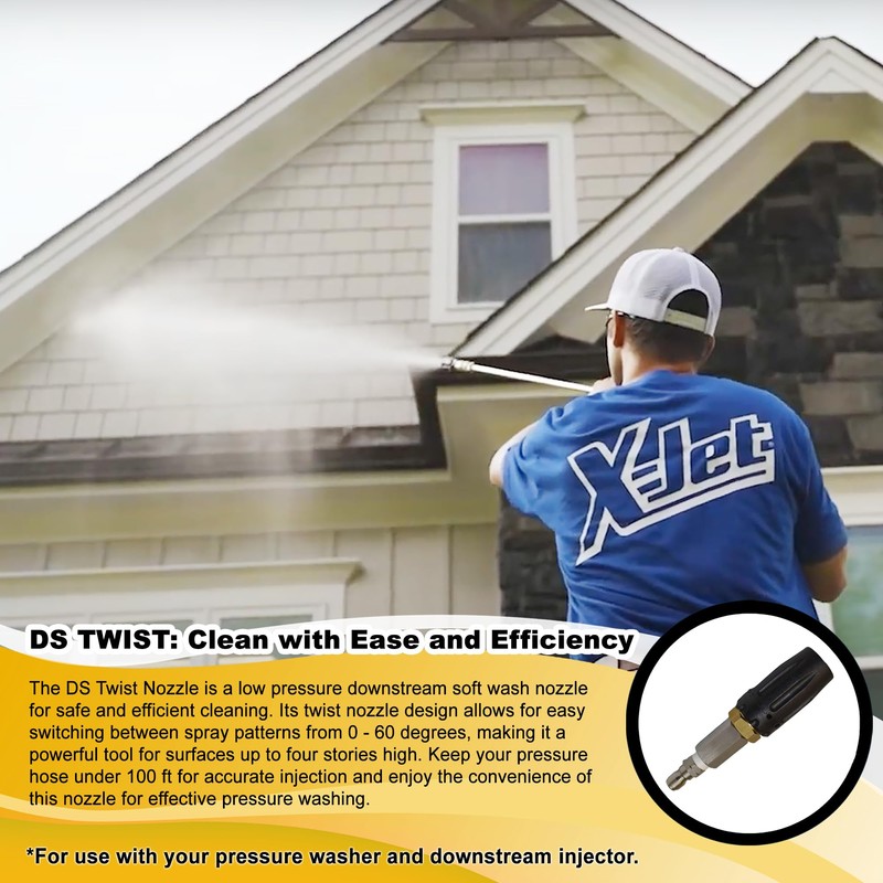 X-Jet DS Twist Nozzle - Adjustable Downstream Soft Wash Nozzle.
