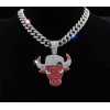 Chicago Bulls GEM NECKLACE Gold/Silver Bling Hip Hop Pendant &