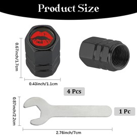 CREATCABIN 4pcs Lip Wheel Valve Covers Tire Valve Stem Cap Black Tire Stem Cap Hexagon Aluminum Wheel Air Cover Airtight Seal Car Accessories With O Rubber Seal for Car SUV Bike Motorcycle 0.43×0.67in