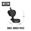 Weston Burger Press, Makes 4 1/2" Diameter Patties for Hamburger,