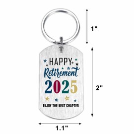 Viayen 2025 Retirement Gifts for Women Men - Retired Keyring for Coworkers Boss Teacher - Happy Retirement Party Decorations