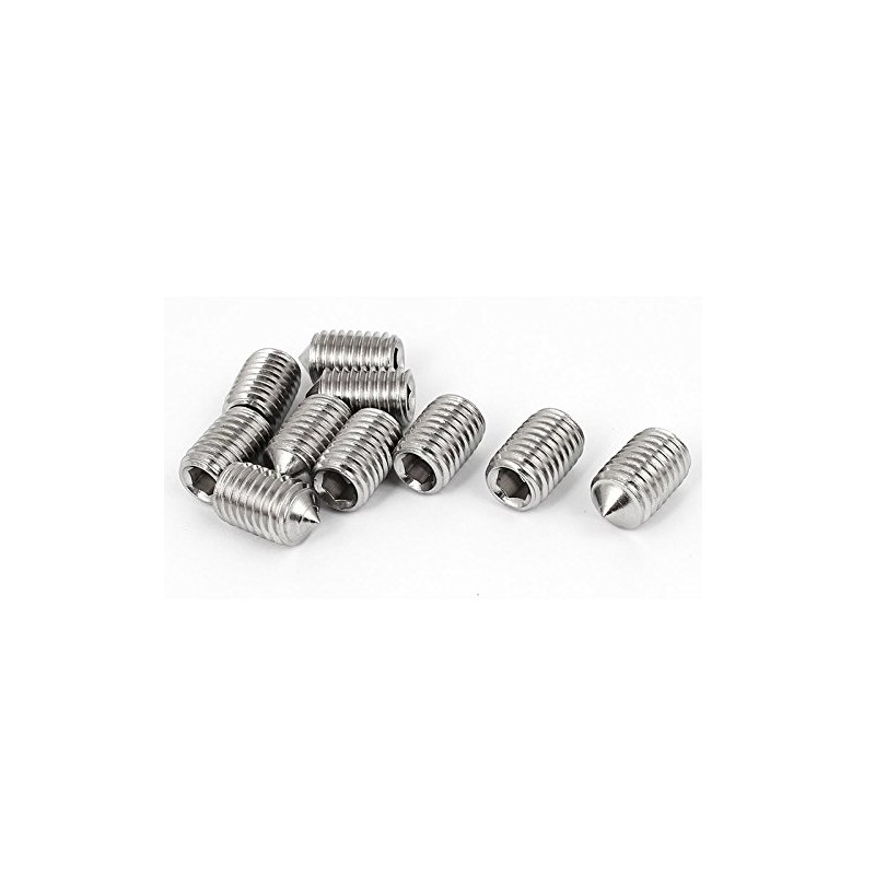 M4*12mm Stainless Steel Cone Point Grub Screws Hex Socket Set