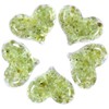 mookaitedecor 5 Pcs Peridot Heart Shaped Pocket Palm Stones