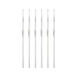 sourcing map Set of 6 Crochet Hooks, Stainless Steel Crochet Hook Set, Tunisian Crochet Hook, 0.6 mm, Stainless Steel Knitting Needles, Long Crochet Hook, Crochet Hooks for Beginners, DIY Craft Yarn