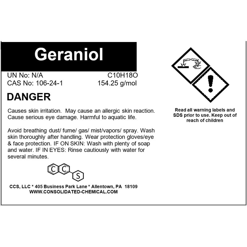 Geraniol High Purity Aroma Compound 30ml (1fl Oz)
