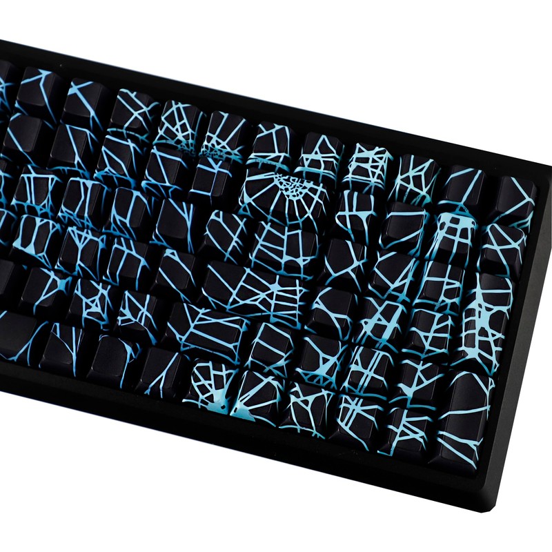 YMDK 131 Spider Web Shine Through Keycaps Cool Side-Lit PBT