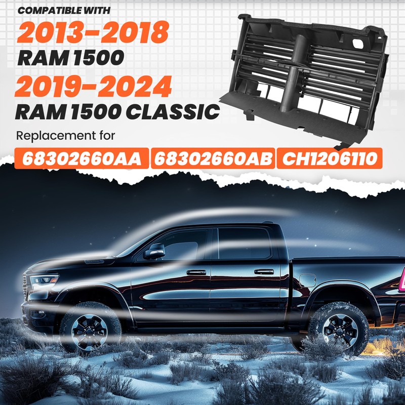 HECASA Active Grille Shutter Assembly w/o Actuator Compatible with 2013-2018